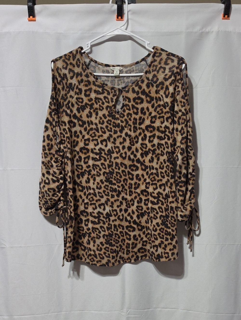 Cato Woman's Animal Print Pullover Top With Cold Shoulder